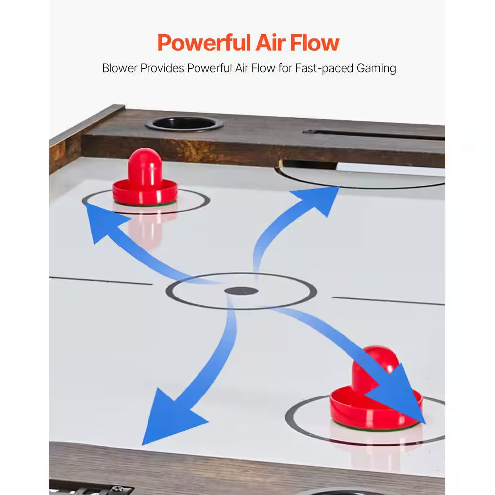 3-In-1 Combo Game Table Set, 54 In. Air Hockey Table, Multi Combination Table with Air Hockey, Ping Pong, Foosball