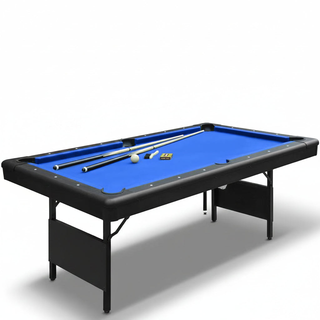 76'' Portable and Foldable Pool Table with Accessory Kit (Blue)